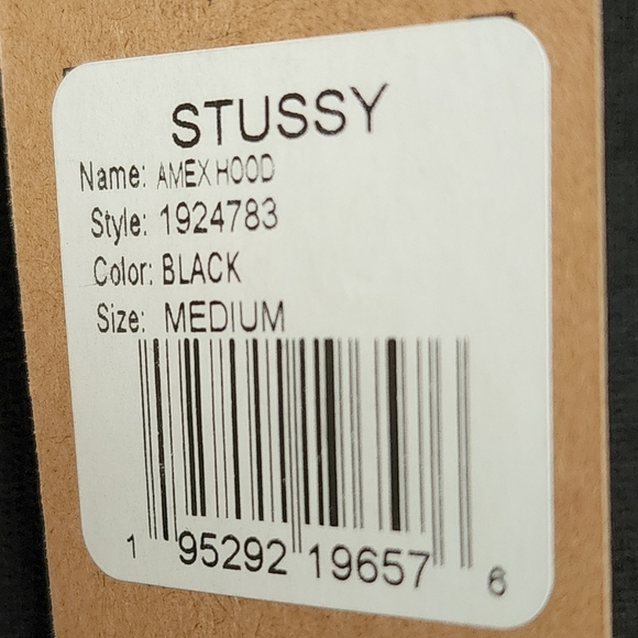 STUSSY AMEX HOODIE - BLACK - MEDIUM - RARE 2021 - Picture 4 of 5